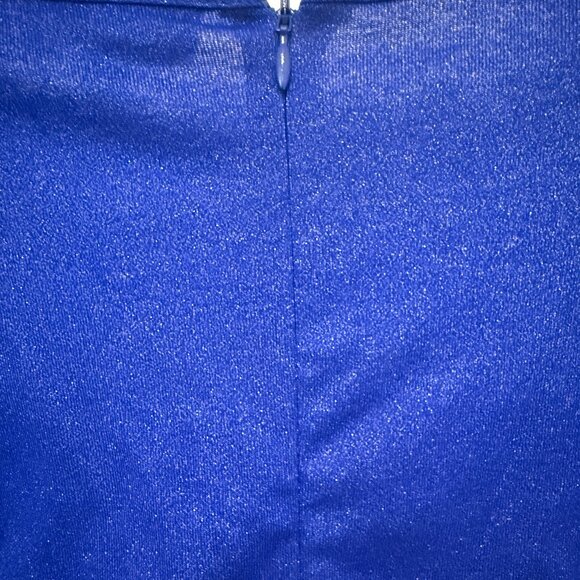 RONNIE KOBO LARA TWIST METALLIC ROYAL BLUE JERSEY DRESS - Picture 9 of 10